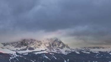 cloud formations in winter holiday in Val Gardena