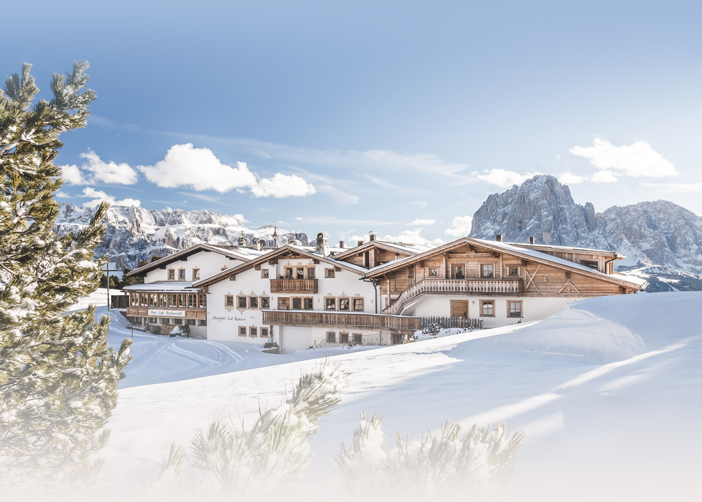 Malerische Winterlandschaft Skiurlaub Dolomiten Gröden